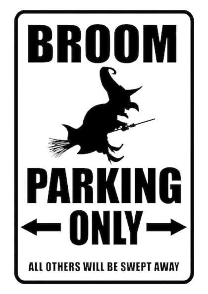 Metalen reclamebord Broom Parking Only 20x30 cm