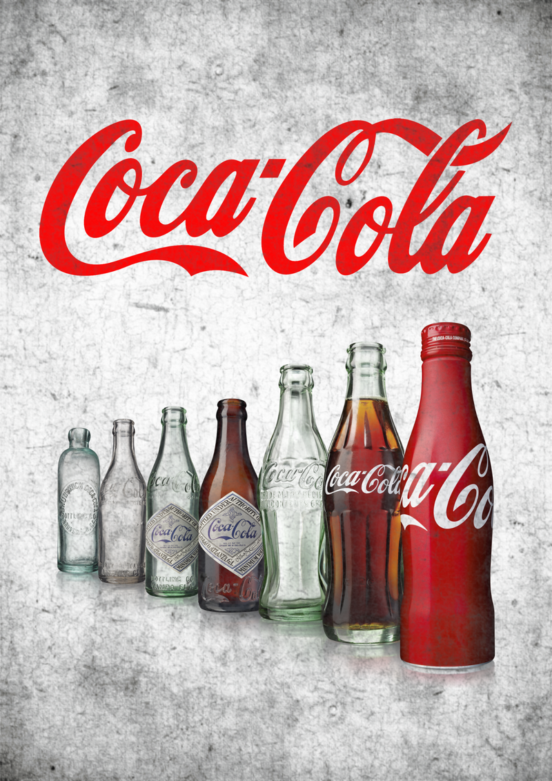Metalen mancave reclamebord Coca Cola Bottles 20x30 cm