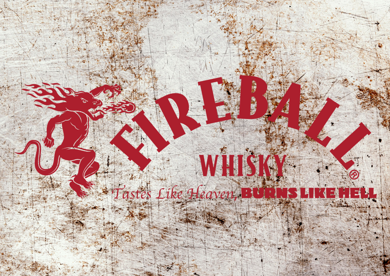 Metalen reclamebord Fireball Whisky 20x30 cm