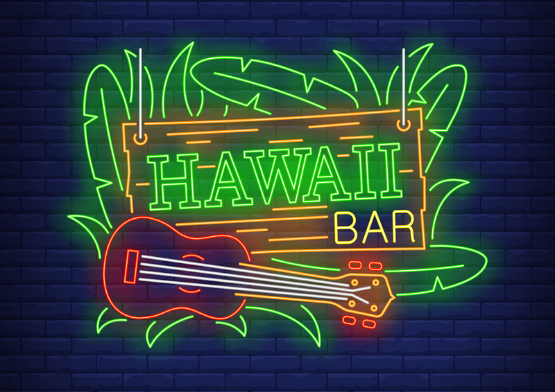 Metalen reclamebord Hawaii Bar 20x30 cm
