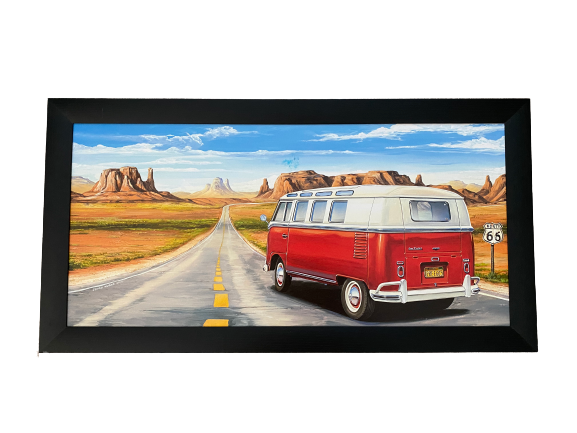 Schilderij Volkswagen Route 66 40x77 cm