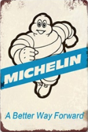 Metalen mancave reclamebord Michelin Way Forward 20x30 cm