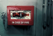 Metalen mancave reclamebord Coca Cola in case of fire 20x30 cm