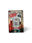 Metalen mancave reclamebord Route 66 Gas Station met reliëf 20x30 cm