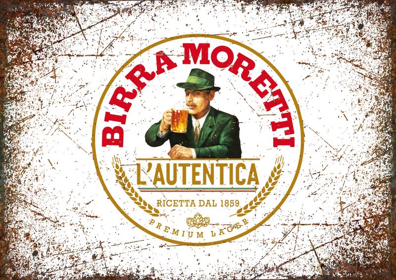 Metalen reclamebord Birra Moretti 20x30 cm