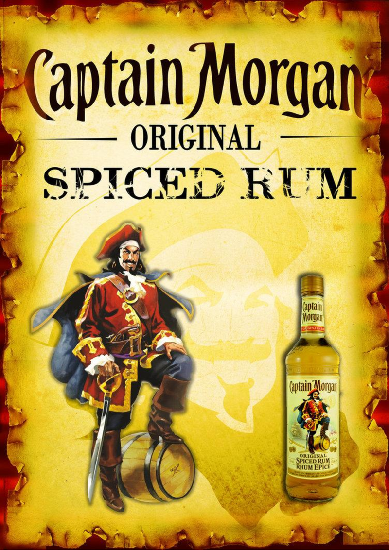 Metalen mancave reclamebord Captain Morgan Spiced Rum 20x30 cm