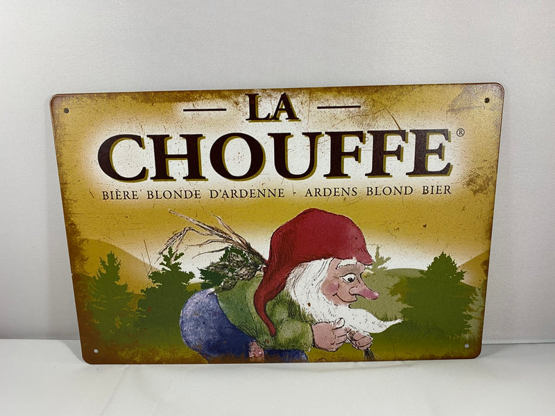 Metalen mancave reclamebord Chouffe horizontaal 20x30 cm
