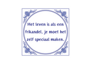 Delfts Blauw tegeltje Frikandel 15x15 cm