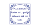 Delfts Blauw tegeltje Maak Niet Alle Fouten Zelf 15x15 cm