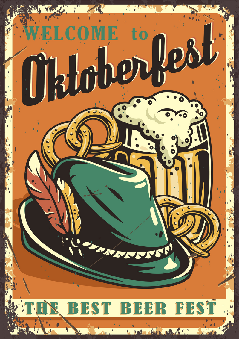 Metalen reclamebord Oktoberfest 20x30 cm