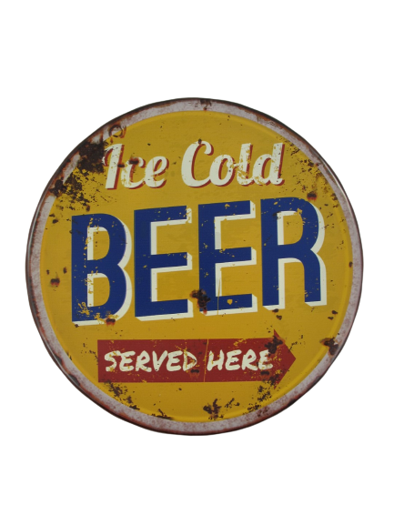 Metalen reclamebord Ice Cold Beer 33x33 cm