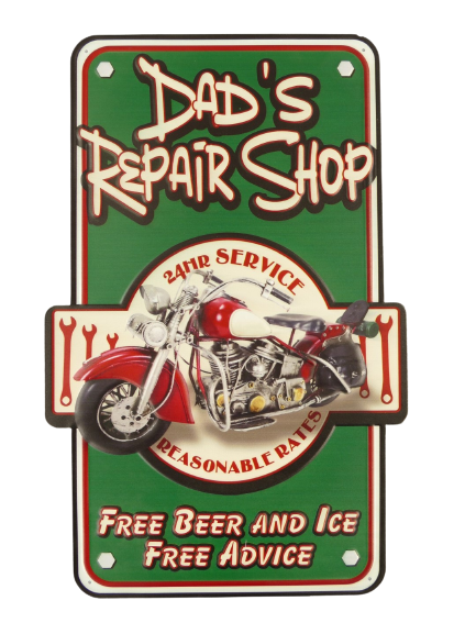Metalen wandbord Dad's Repair Shop 50x32 cm