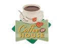 Metalen wandbord Coffee House 34x35 cm