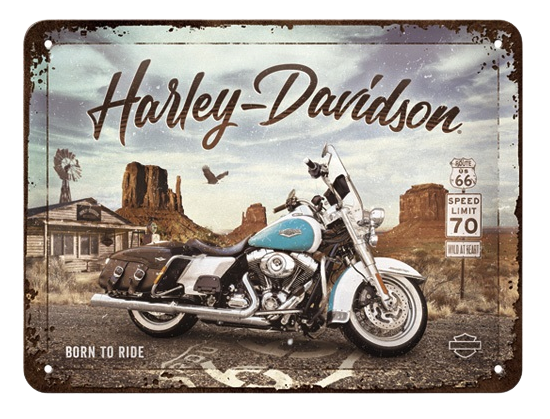 Metalen mancave reclamebord Harley Davidson met reliëf 15x20 cm