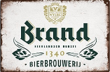 Metalen mancave reclamebord Brand Bierbrouwerij 20x30 cm - allesvooruwmancave.nl