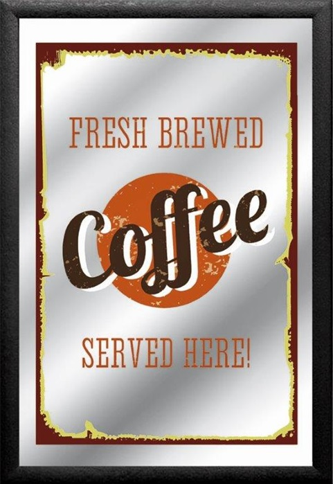 Mancave spiegel Coffee Served Here 22x32 cm