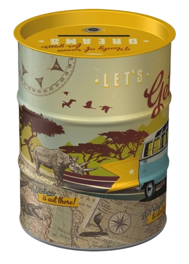 Spaarpot olie vat Let's Get Lost - allesvooruwmancave.nl