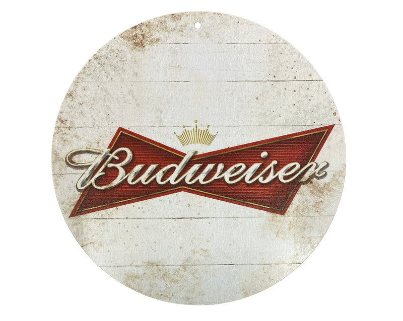 Houten reclamebord Budweiser 20x20 cm