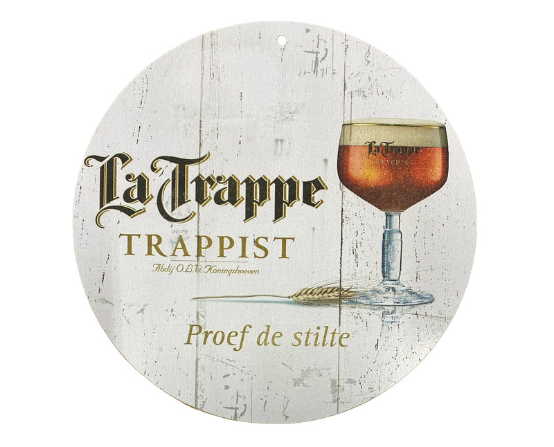 Houten reclamebord La Trappe 20x20 cm