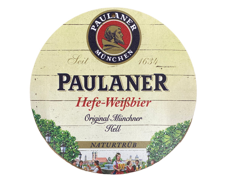 Houten reclamebord Paulaner Weiẞbier 20x20 cm